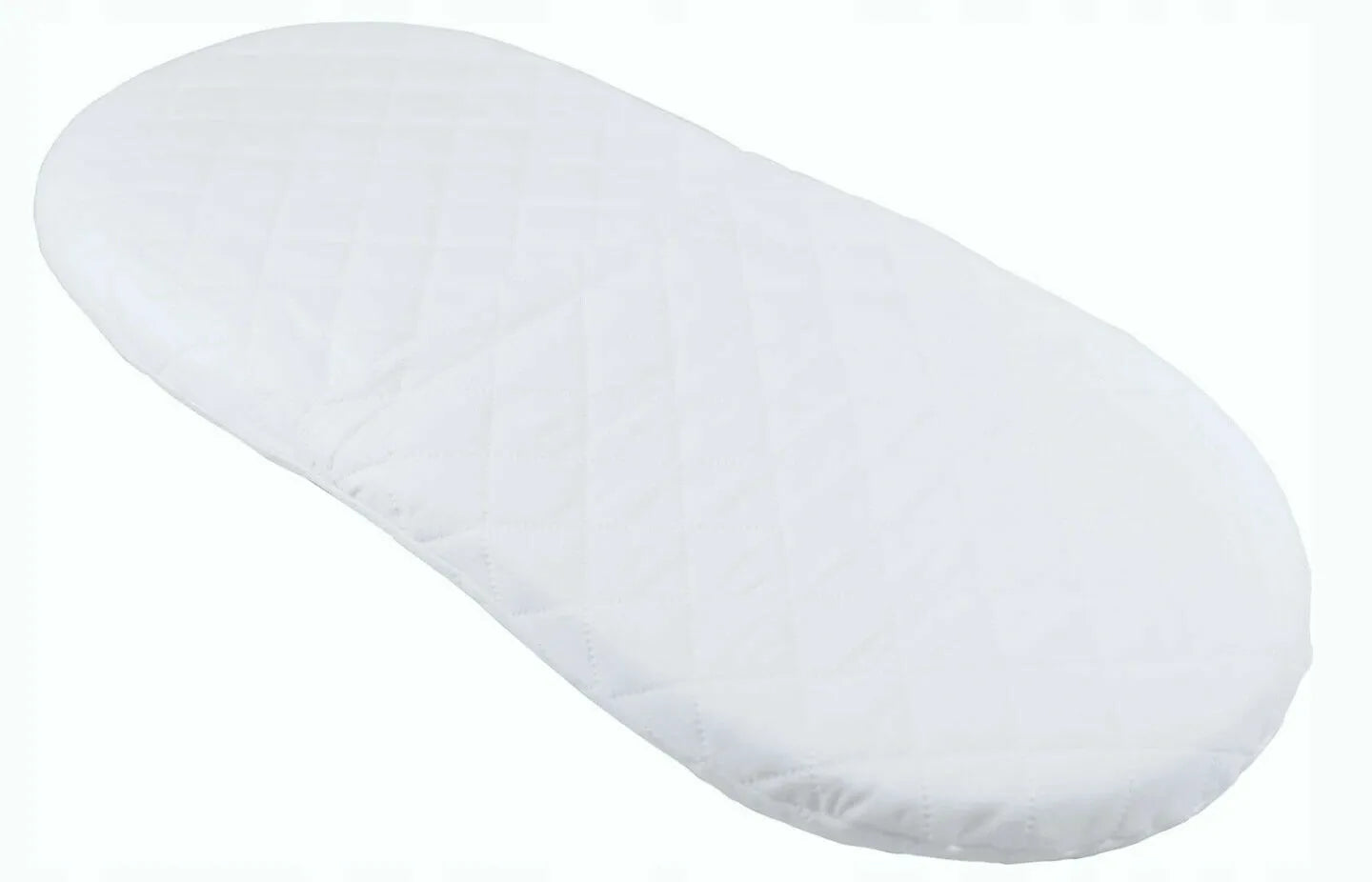 White Wicker Wheels Moses Basket with Mattress
