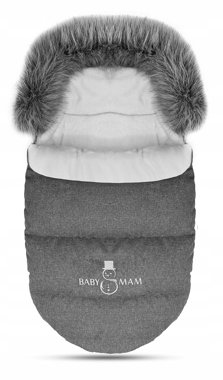 Baby Footmuff Collar Stroller Pushchair Sleeping Bag Husky Warm Dark Grey/Grey