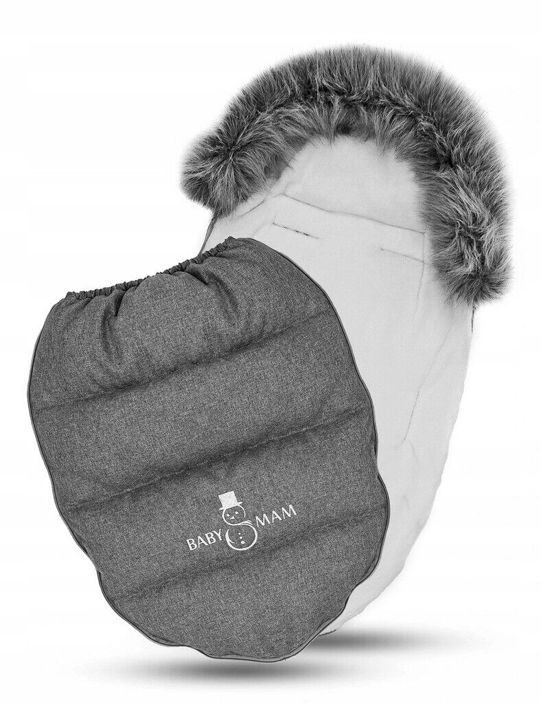 Baby Footmuff Collar Stroller Pushchair Sleeping Bag Husky Warm Dark Grey/Grey