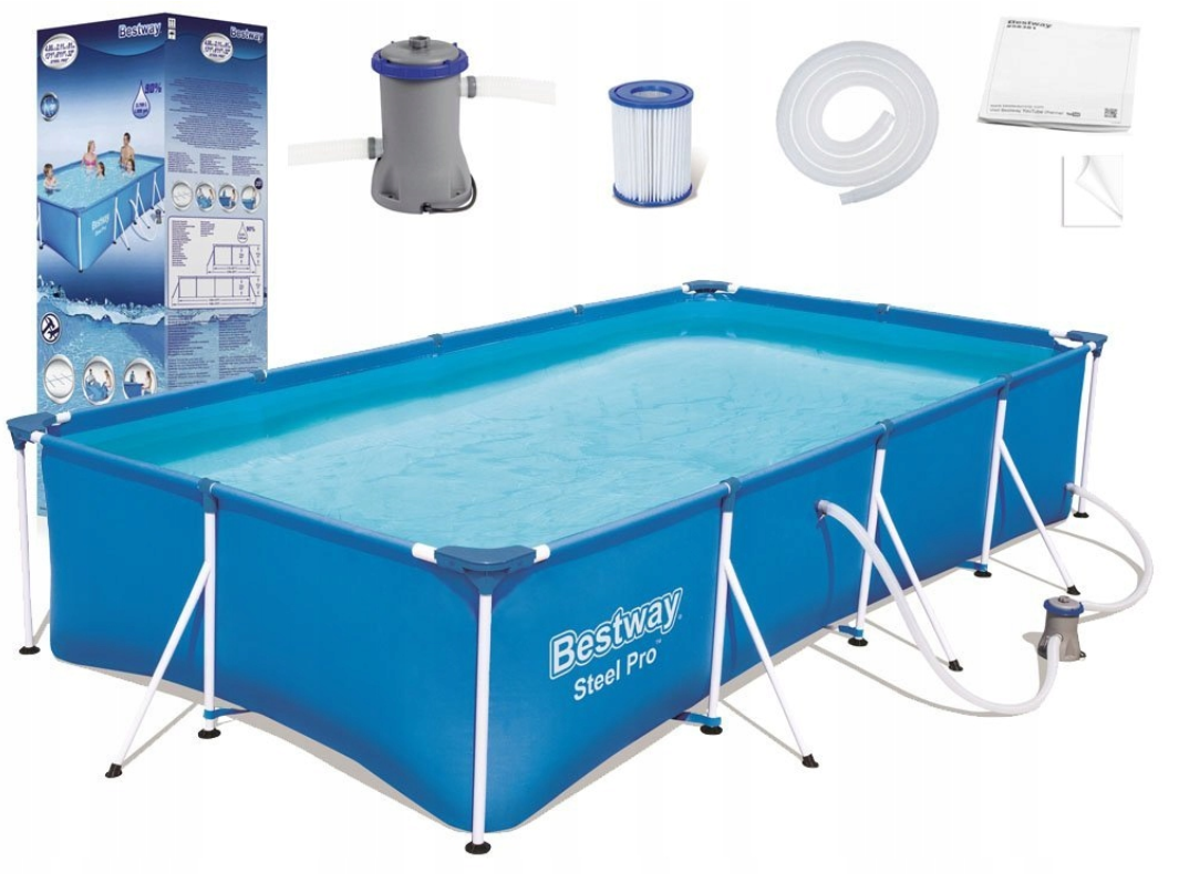 Bestway Rectangular Garden Paddling Frame Swimming Pool 56424 13ft 400x211x81