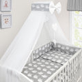 Canopy Holder Pole Bar Drape Mosquito Net with Ribbon COTBED/ COT Owls Grey