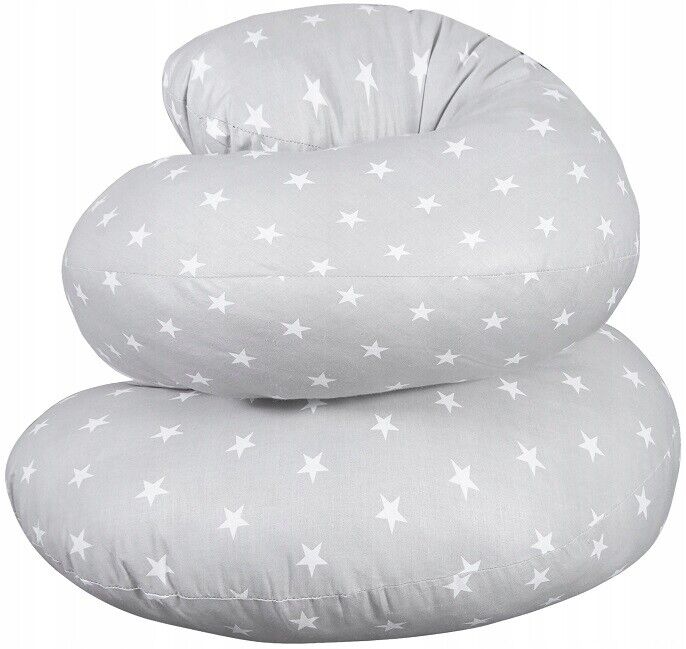 Pregnancy Pillow+Cover Rest Full Body Nursing Large C Shape Small Stars On Grey - MyHappy Baby