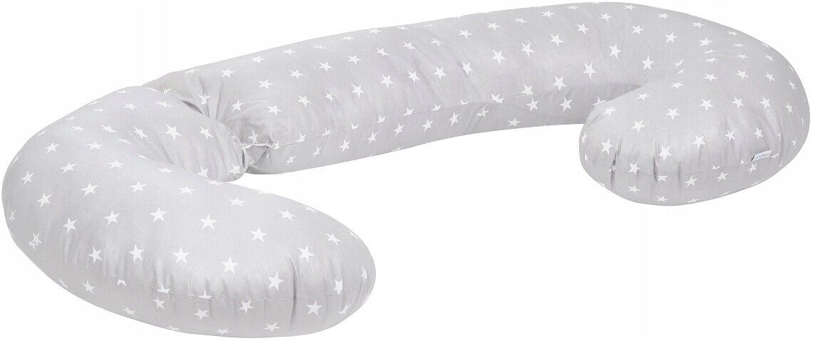 Pregnancy Pillow+Cover Rest Full Body Nursing Large C Shape Small Stars On Grey - MyHappy Baby