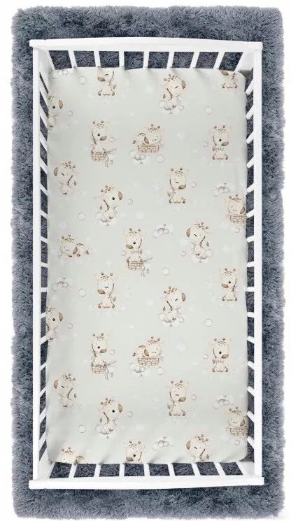 Baby Fitted Sheet 100% Cotton Mattress Toddler Bed 140x70cm Giraffe
