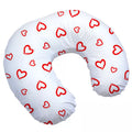Baby Feeding Pillow + Removable Cover Cotton Newborn Red hearts on white