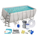 Bestway 56456 Power Steel Above Ground Swimming Pool (412x201x122cm) + Pump