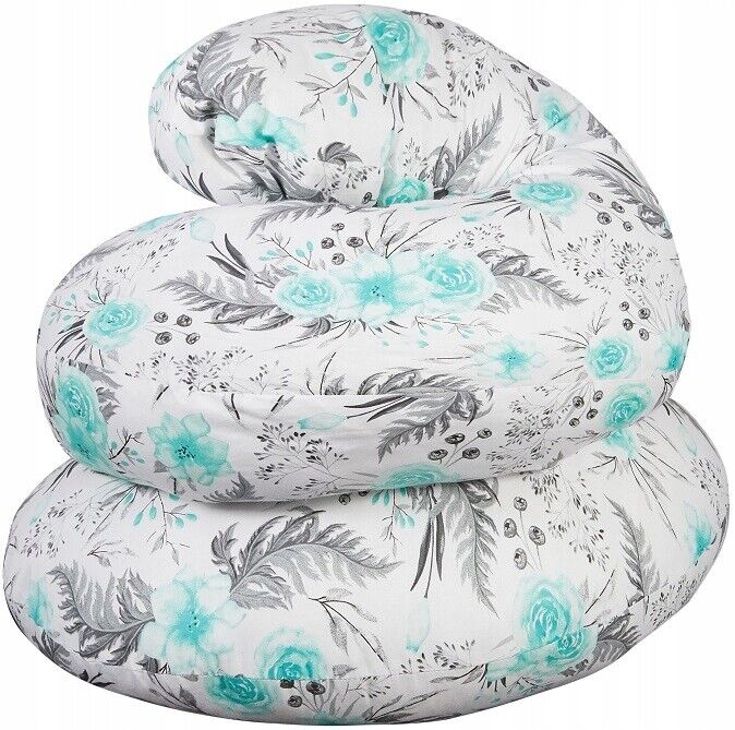 Pregnancy Pillow+Cover Full Body Nursing Large C Shape Mint Flowers
