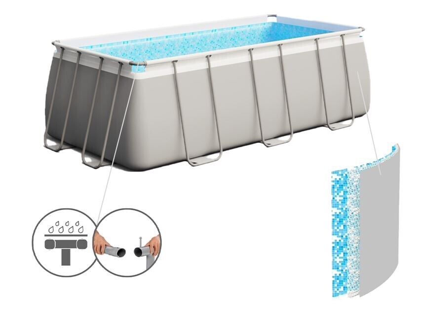 Bestway 56456 Power Steel Above Ground Swimming Pool (412x201x122cm) + Pump