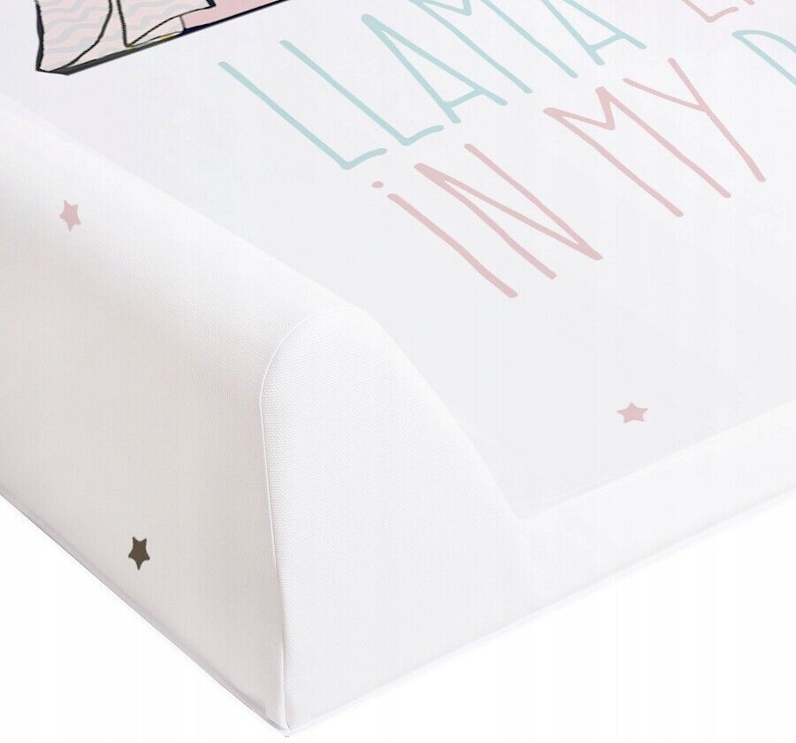 Baby Changing Mat Nursery Padded Hard Base 70x50cm Fit To Cot 120x60cm Lama