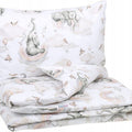 Baby Bedding Set 120x90cm Pillowcase Duvet Cover 2Pc Fit Cot Elephant in the Cloud