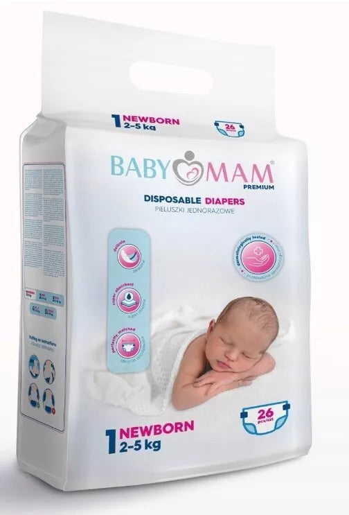 Disposable Diapers BABYMAM Fragrance Free and Extra Skin Care Newborn 2-5kg