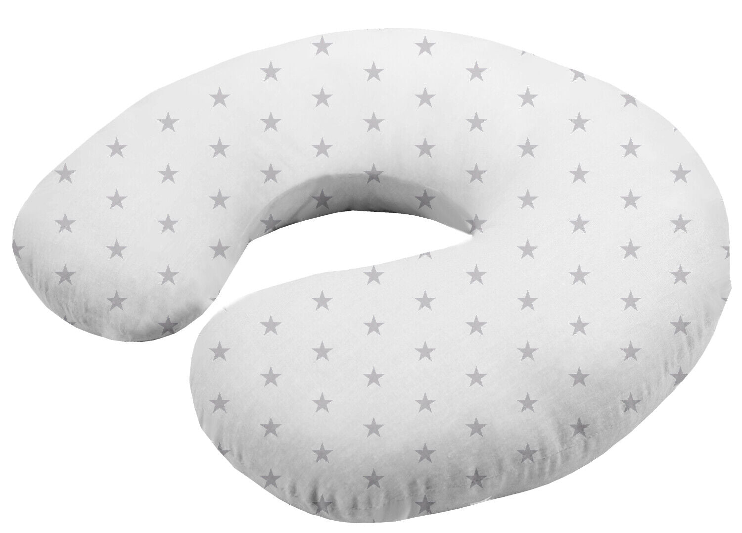 Baby Feeding Pillow Cotton Newborn Small Grey Stars On White