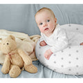 Baby Feeding Pillow Cotton Newborn Small Grey Stars On White