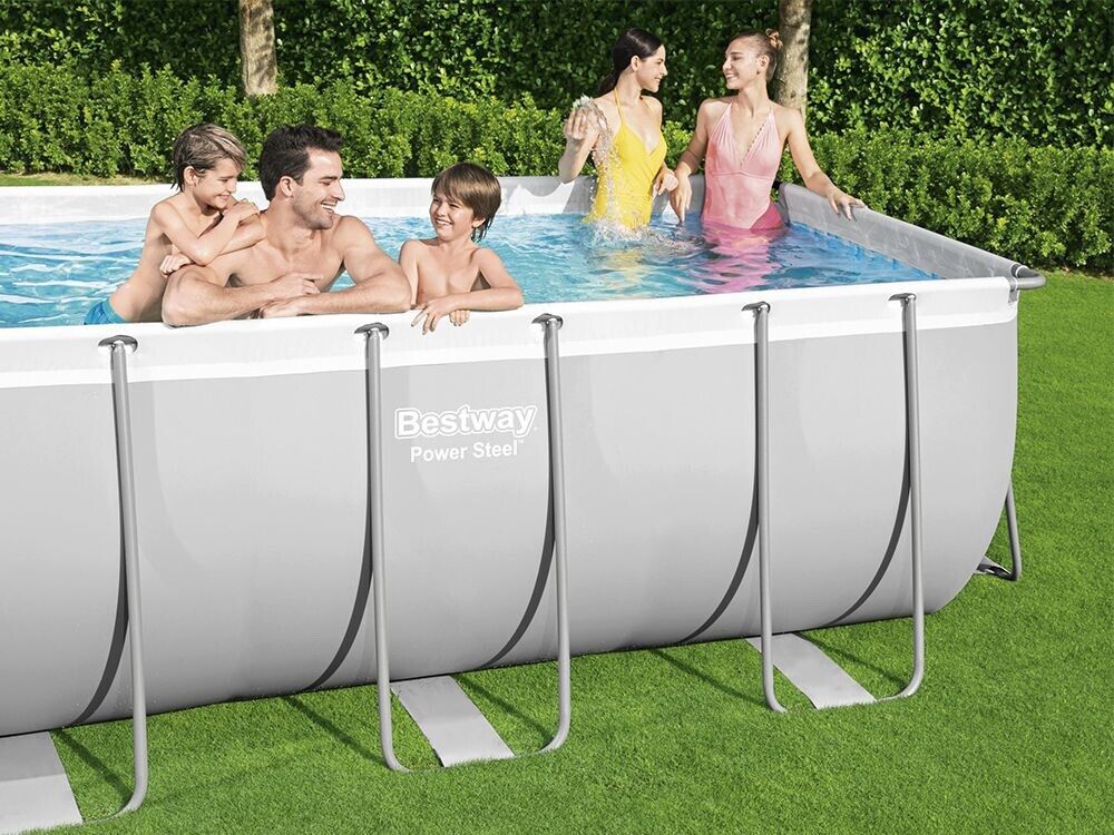 Bestway 56456 Power Steel Above Ground Swimming Pool (412x201x122cm) + Pump