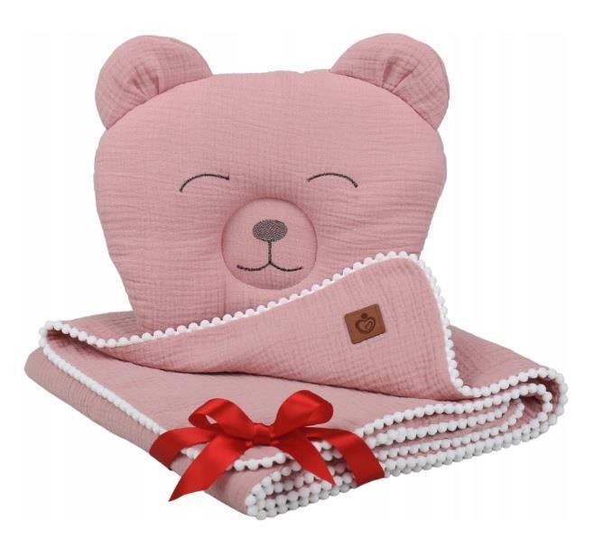 Muslin Baby Blanket Breathable Swaddle Wrap Newborn Teddy Pink Retro