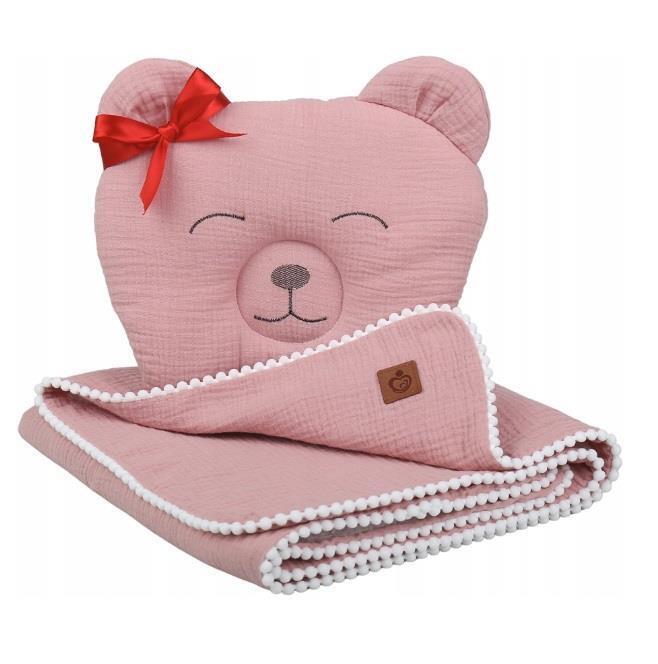 Muslin Baby Blanket Breathable Swaddle Wrap Newborn Teddy Pink Retro