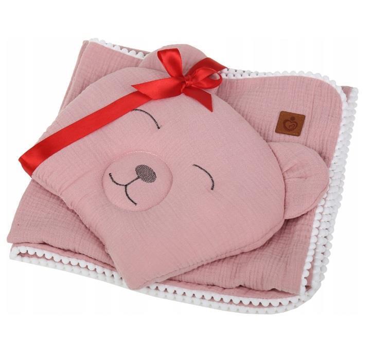 Muslin Baby Blanket Breathable Swaddle Wrap Newborn Teddy Pink Retro