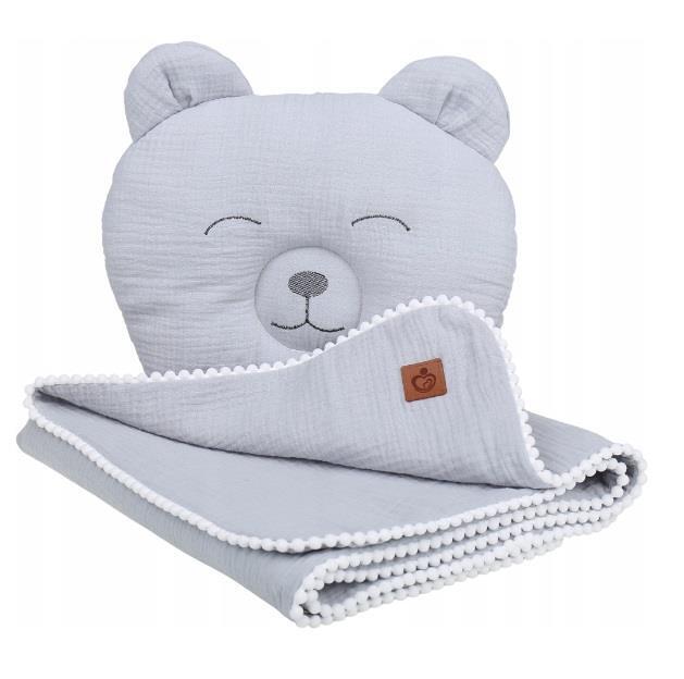 Muslin Baby Blanket Breathable Swaddle Wrap Newborn Teddy Grey