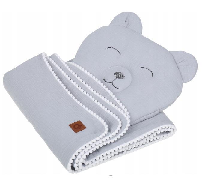 Muslin Baby Blanket Breathable Swaddle Wrap Newborn Teddy Grey