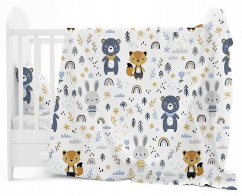 6Pc Baby Bedding Set Bumper Pillow Duvet Fit Cot 120x60cm Forest Friends