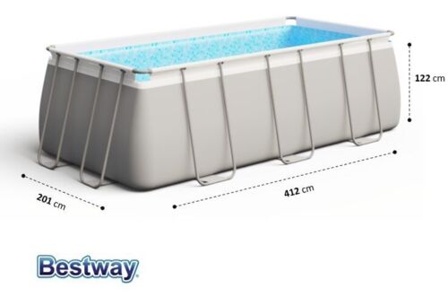 Bestway 56456 Power Steel Above Ground Swimming Pool (412x201x122cm) + Pump