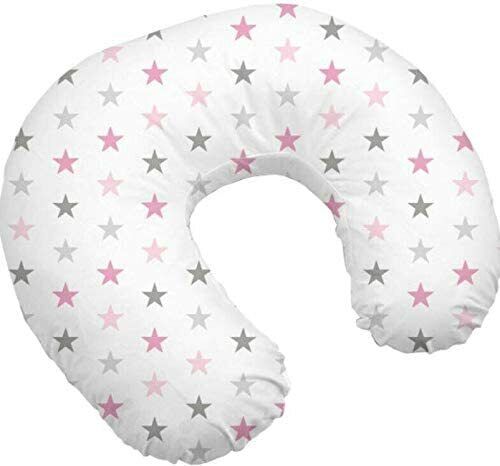 Baby Feeding Pillow Cotton Newborn Grey Pink Stars