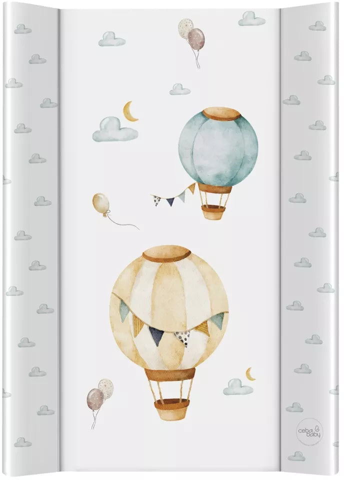 Baby Changing mat Hard Base Nursery Padded 70x50cm Fit Cot Balloons