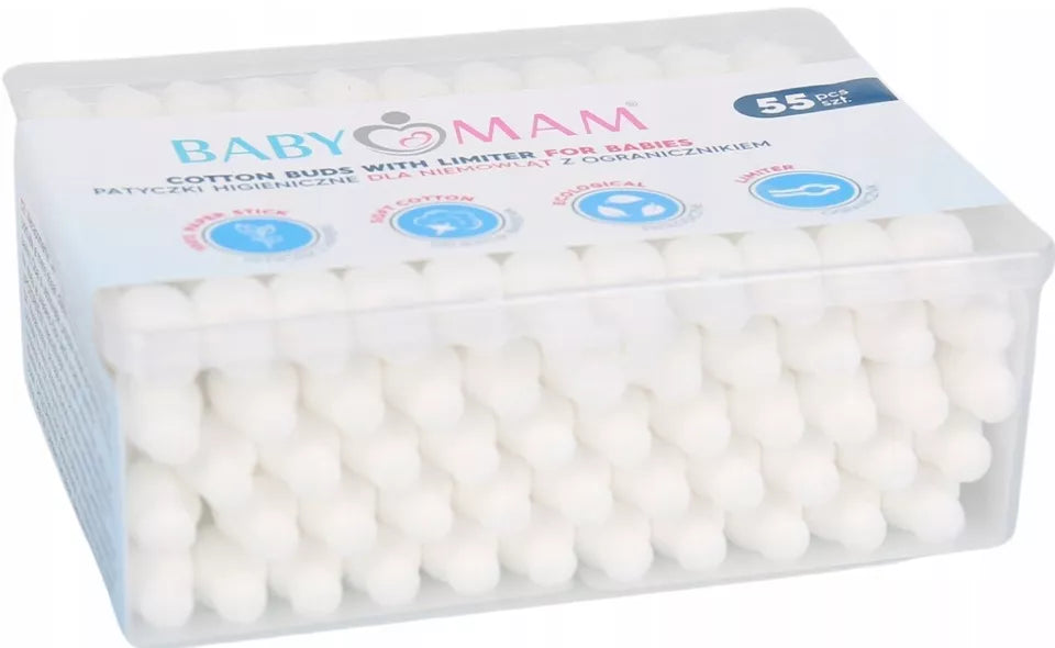 Cotton Cosmetic Buds 1pack/55pcs Swabs Made of natural cotton with rounded tips