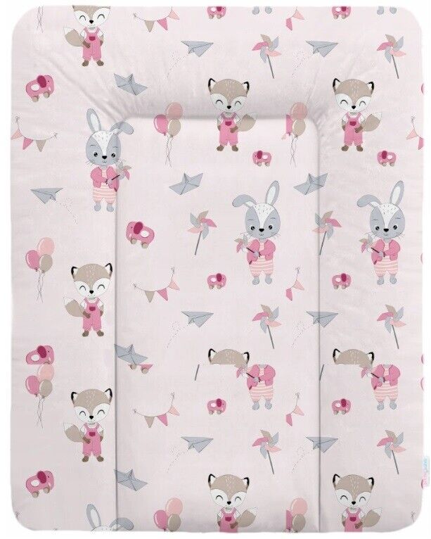 Baby Changing Mat 100% Cotton Padded Soft Nursery for Unit Fox and Rabbit