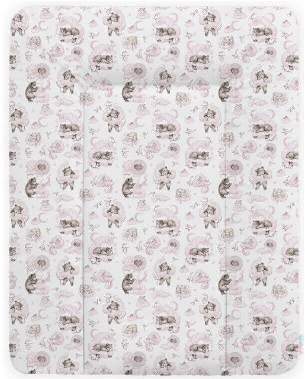 Baby Changing Mat 100% Cotton Padded Soft Nursery for Unit Pink Bears