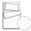 2Pc Toddler Bedding Duvet Cover Set 100% Cotton 150x120cm Small Grey On White