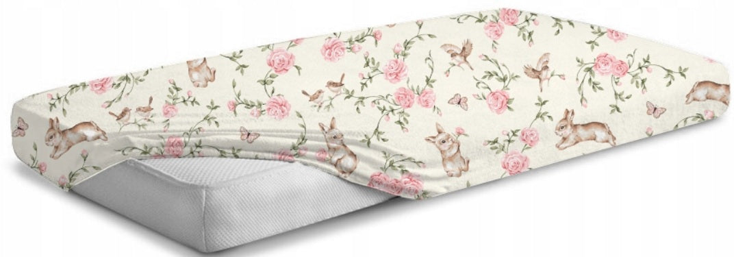 Fitted Sheet 120x60cm 100% Cotton for Baby Cot Secret Garden