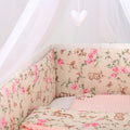 Cot Liner To Fit Baby Cot Bed All-Round Cotton 420cm Secret Garden