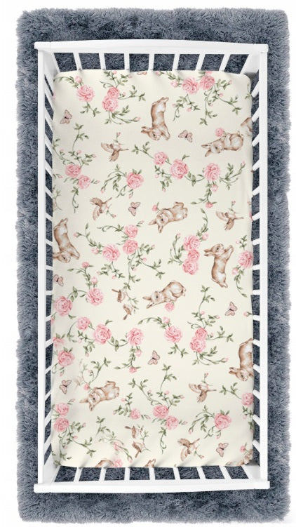 Fitted Sheet 120x60cm 100% Cotton for Baby Cot Secret Garden