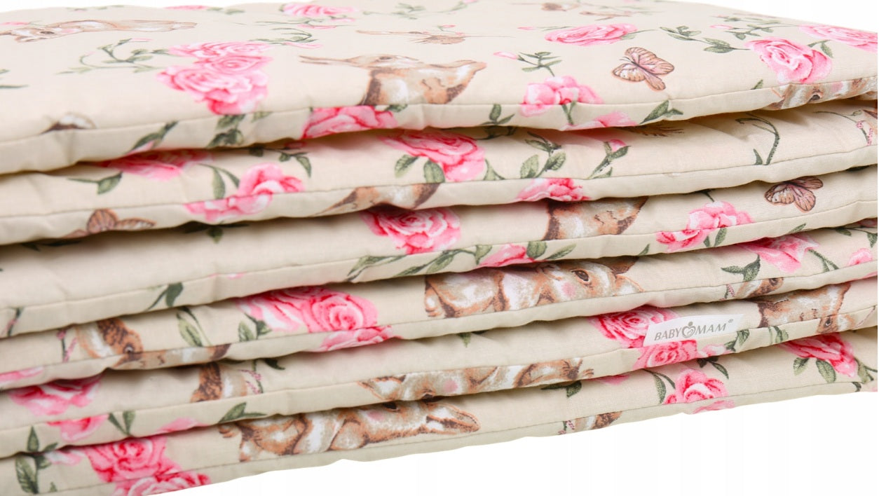 Baby Cot Liner Fit Cot All-round 360cm Straight 100% Cotton Secret Garden