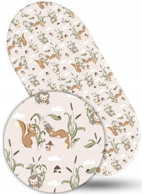 80x38cm Fitted Sheet for Baby Moses Basket Pram 100% Cotton Squirrels Dream