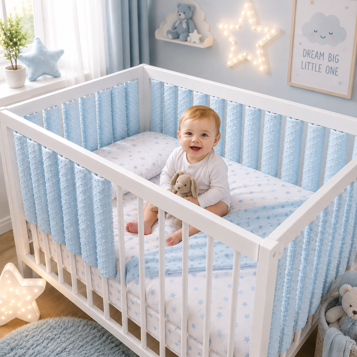 Cot Slat Covers Wrap Protector Blue 10Pc