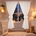 Nursery Curtains for Babies & Toddler's Bedroom Small grey stars on white
