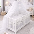 10Pcs Baby Bedding Set 100% Cotton Fit Cot 120x60cm Small Grey Stars On White