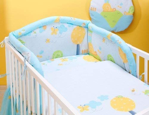Baby Bedding BUMPER 190cm half Cot Bed Blue Snails