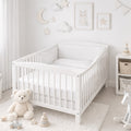 Baby 3Pc Bedding Set 100% Cotton Pillow Duvet Bumper Fit Cot 120x60cm White
