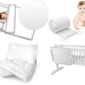 Baby 5Pc Bedding Set + Pillow Duvet Bumper Cover Nursery 70x80cm White