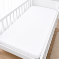 100% cotton fitted sheet for cot 120x60cm nursery baby soft plain style White