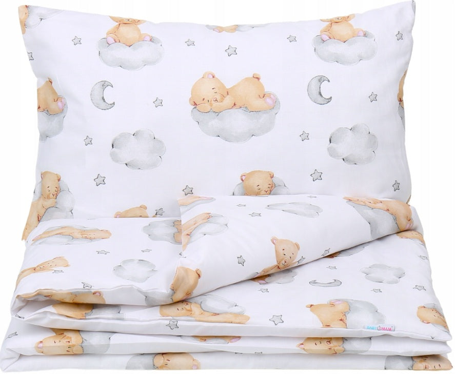 Baby Bedding Set 120x90cm Pillowcase Duvet Cover 2Pc Fit Cot Clouds