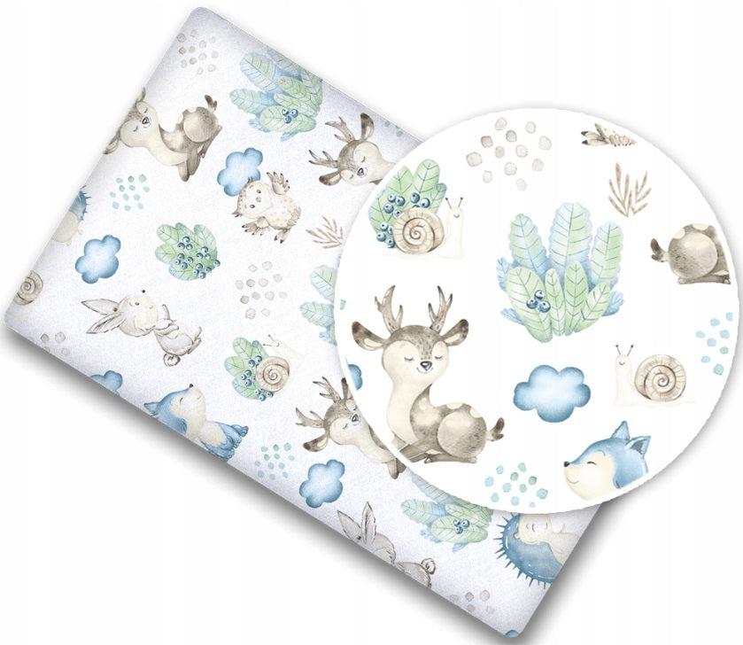 Fitted Sheet 140x70cm 100% Cotton for Baby cot bed Wolf in the Forest