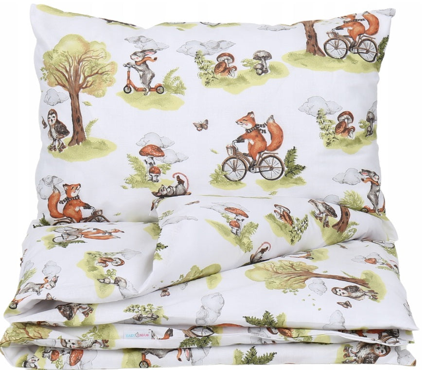 120x90 2Pc Baby Bedding Duvet Cover Set fit Cot Cotton A trip to the forest