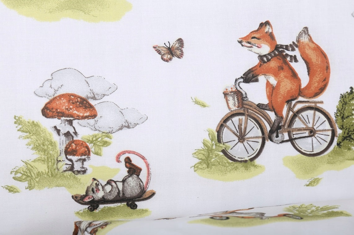 120x90 2Pc Baby Bedding Duvet Cover Set fit Cot Cotton A trip to the forest