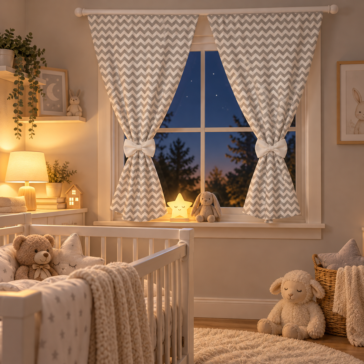 Nursery Curtains for Babies & Toddler's Bedroom Zig Zag