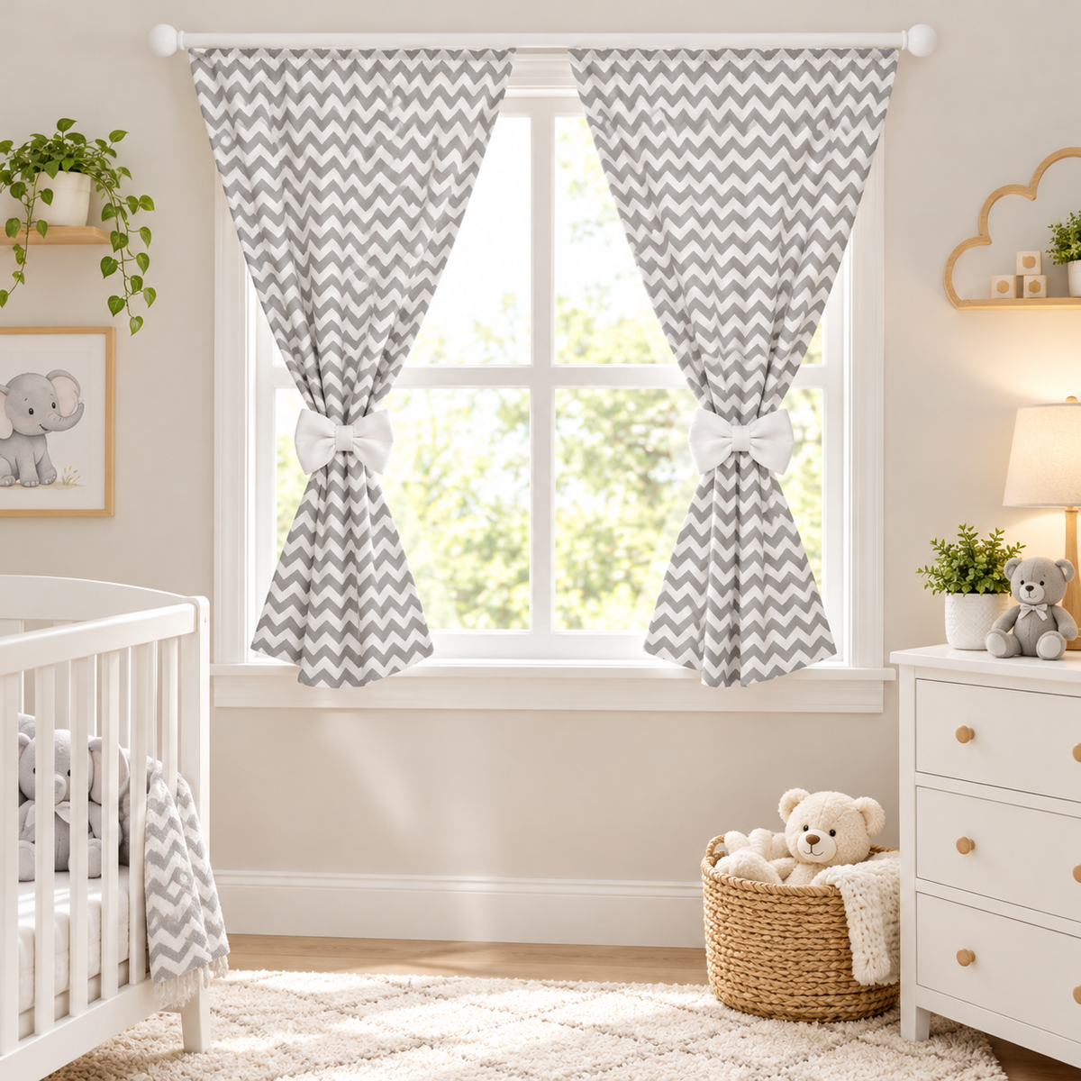 Nursery Curtains for Babies & Toddler's Bedroom Zig Zag