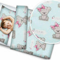 Baby 4Pc Bedding Set Pillow Duvet Quilt Fit Cotbed 140X70cm Teddy Girl Mint